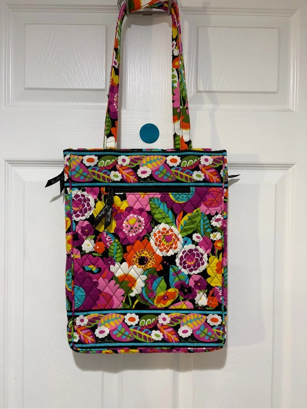 VERA BRADLEY Quilted Laptop Tote Bag in Retired Va Va Bloom Pattern